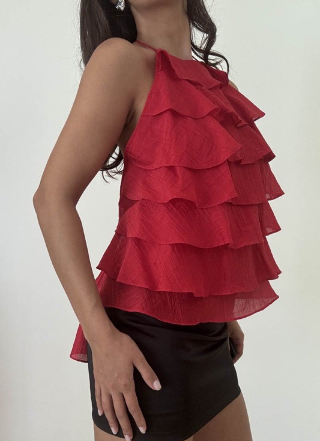 Backless Ruffled Top