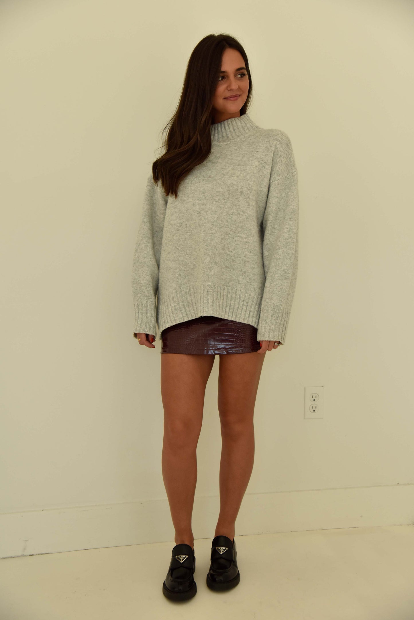 Heather Mock Neck Sweater