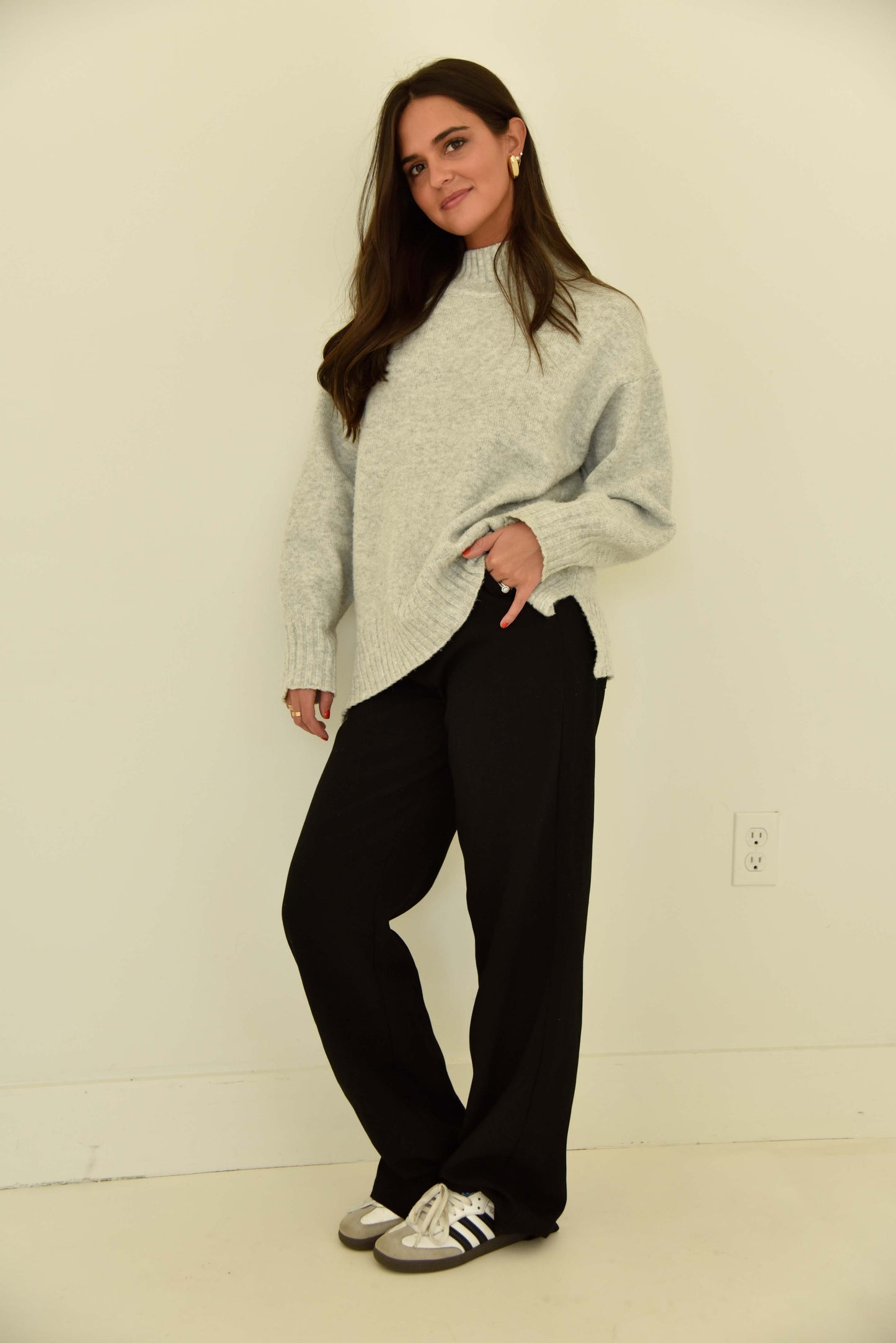 Heather Mock Neck Sweater