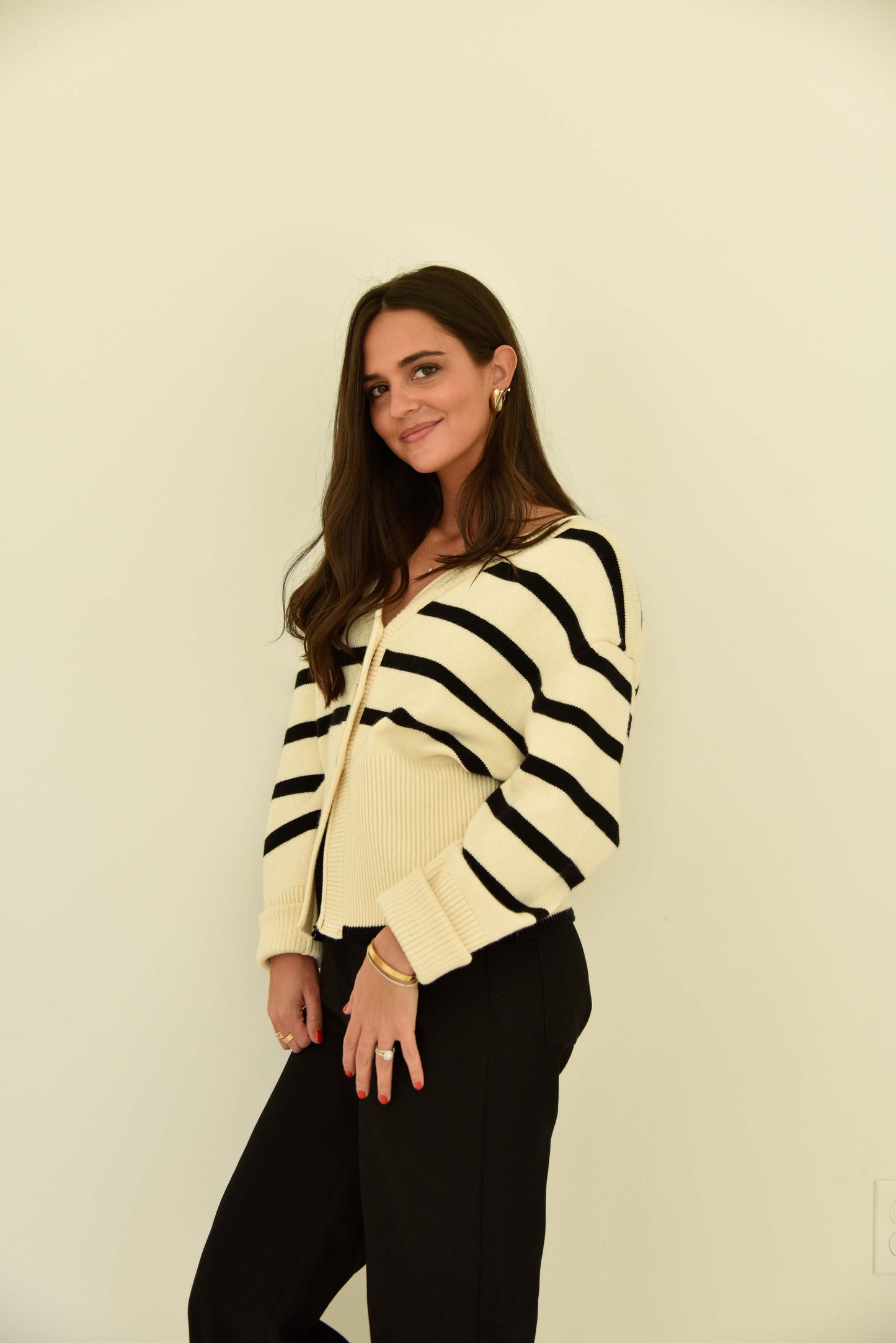 Striped Button Down Cardigan