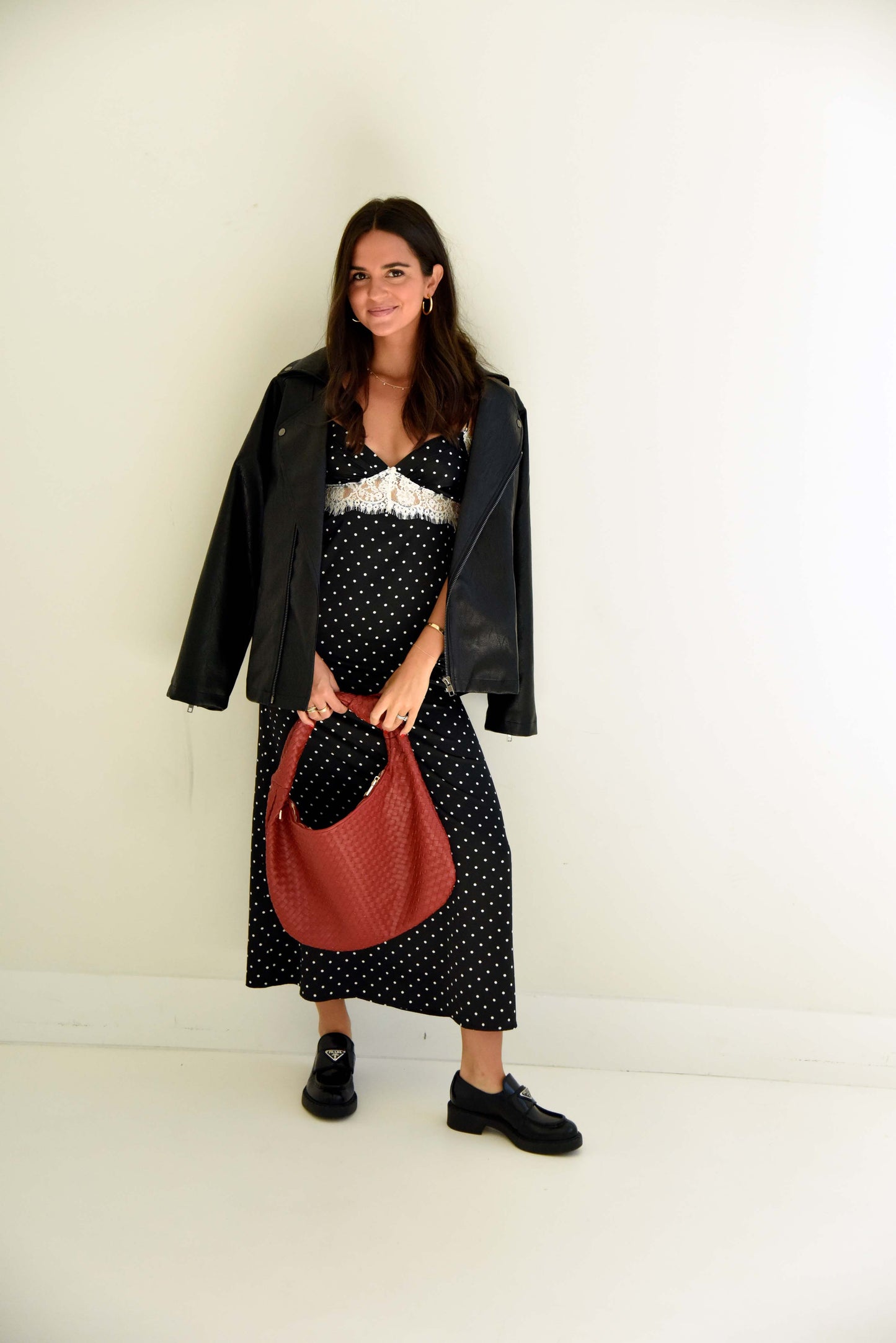 Polka Dot Lace Slip Dress