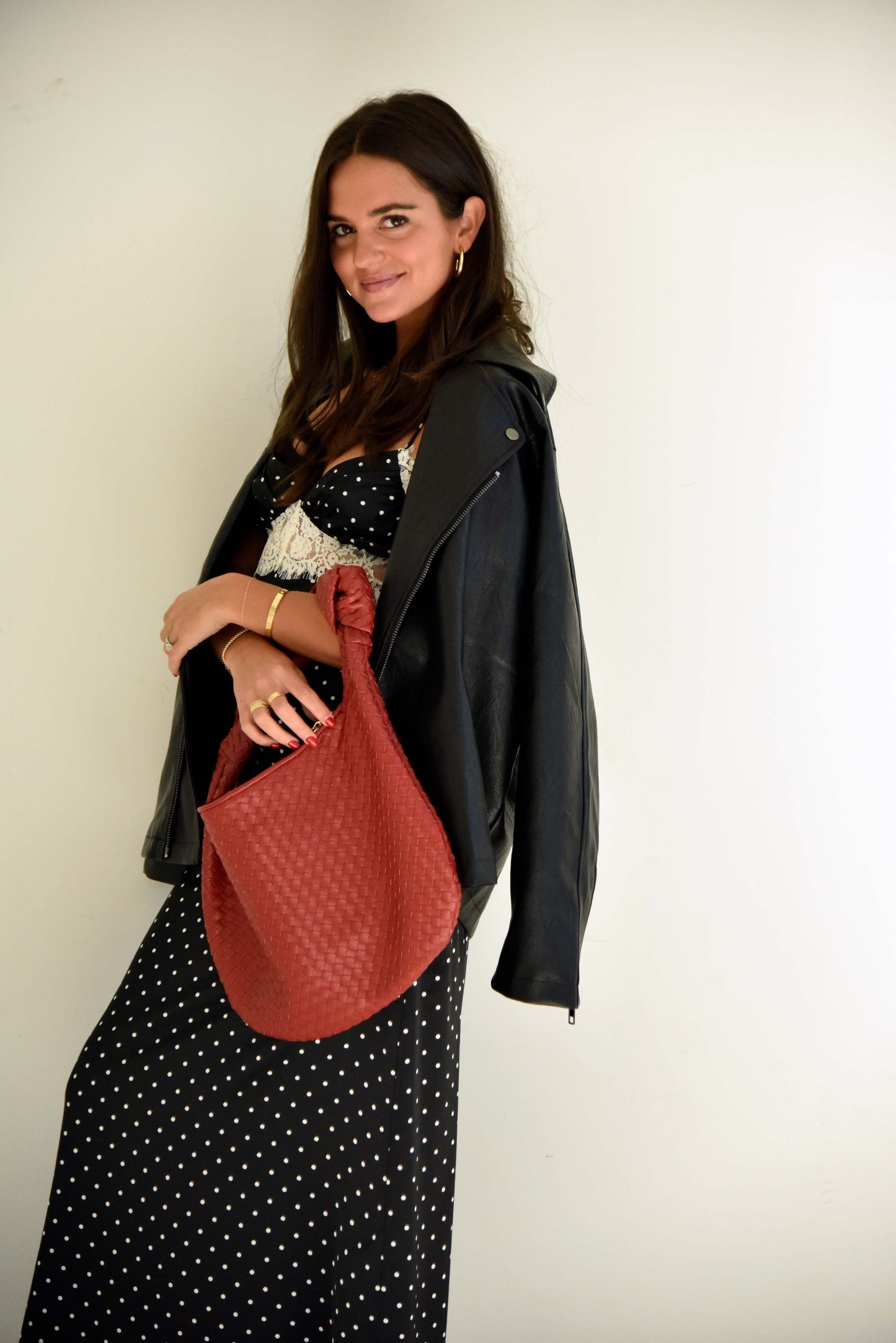 Bridgette Cherry Large Shoulder Bag