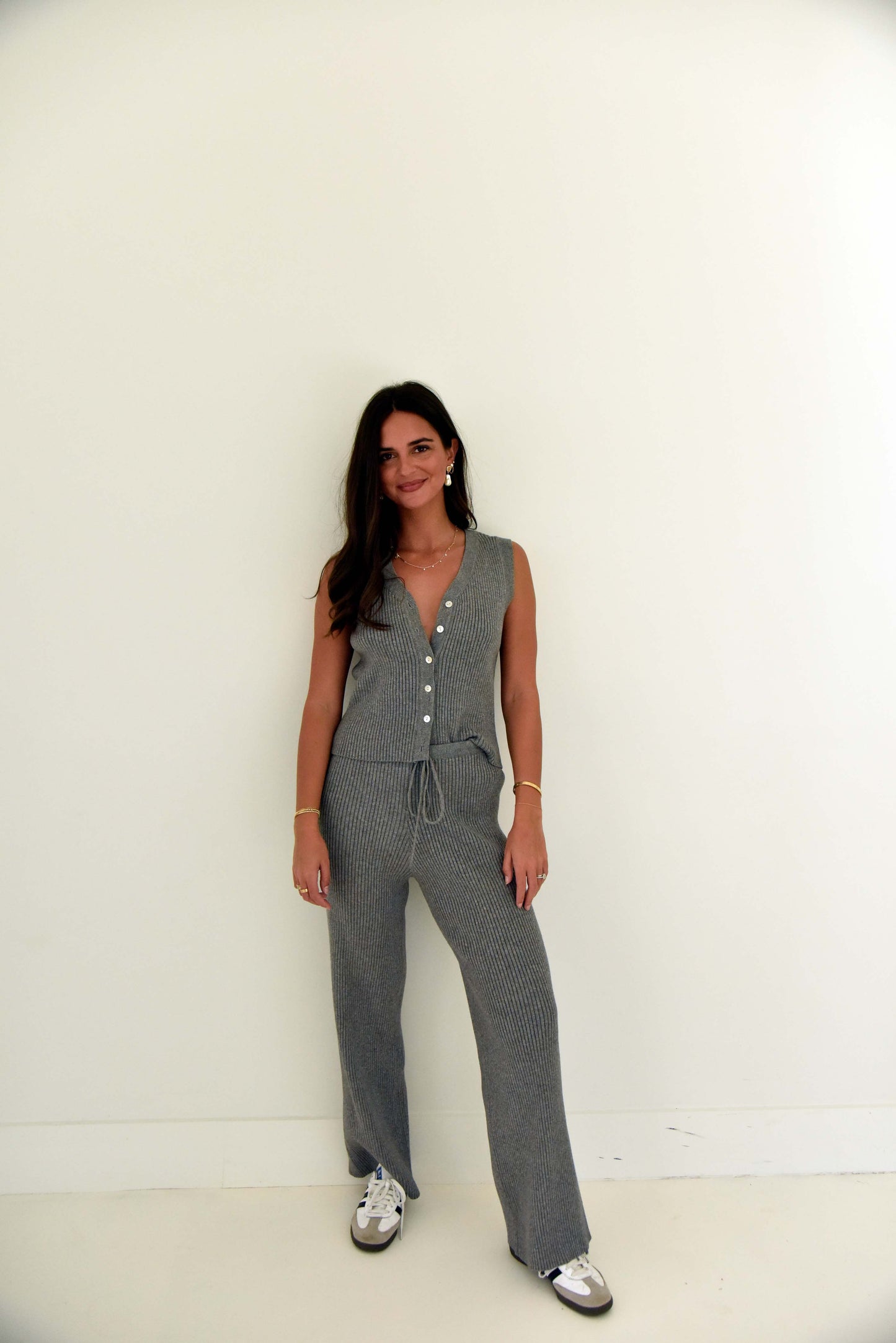Ribbed Knitted Sweater Pants