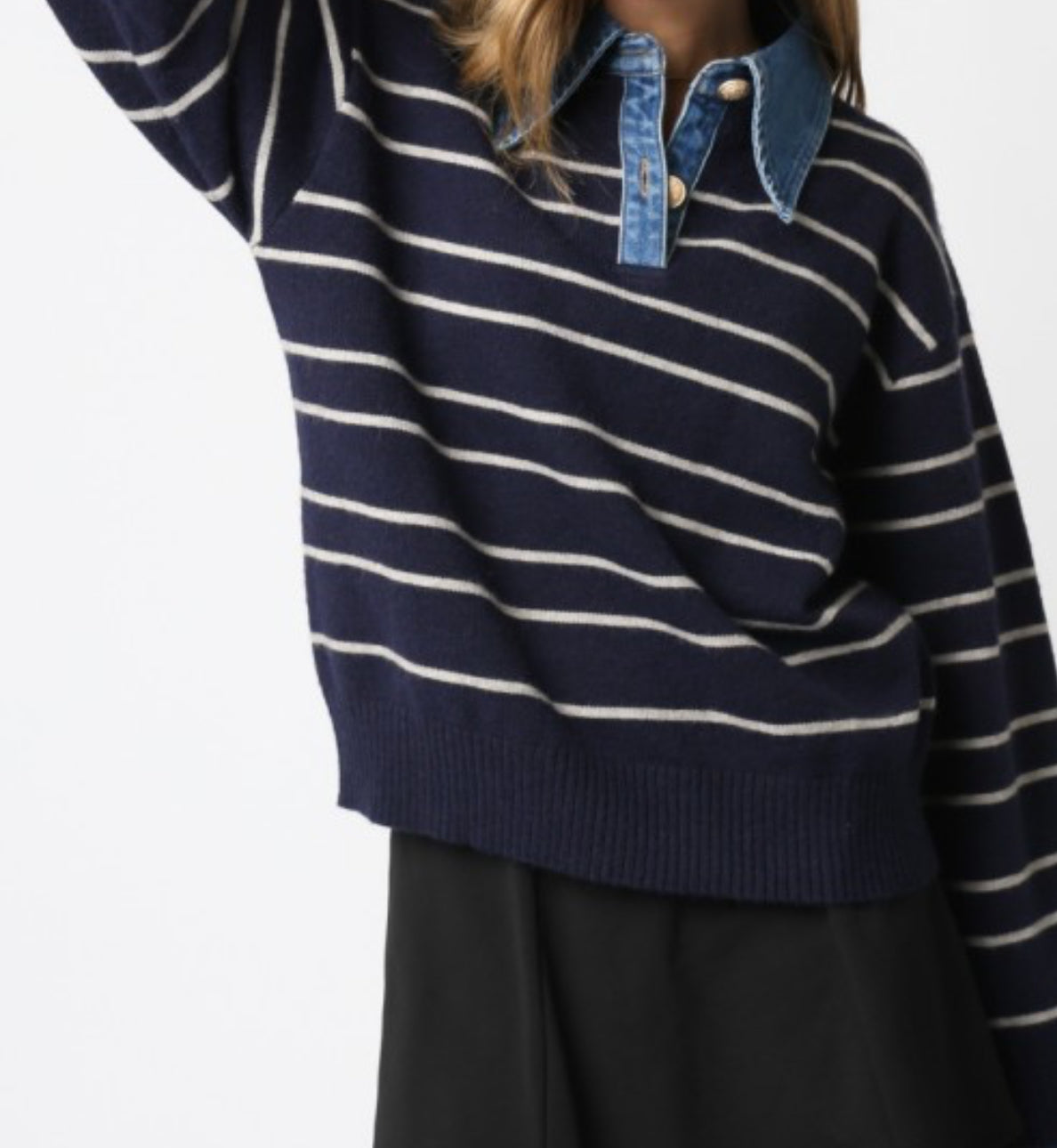 Stripe Denim Sweater