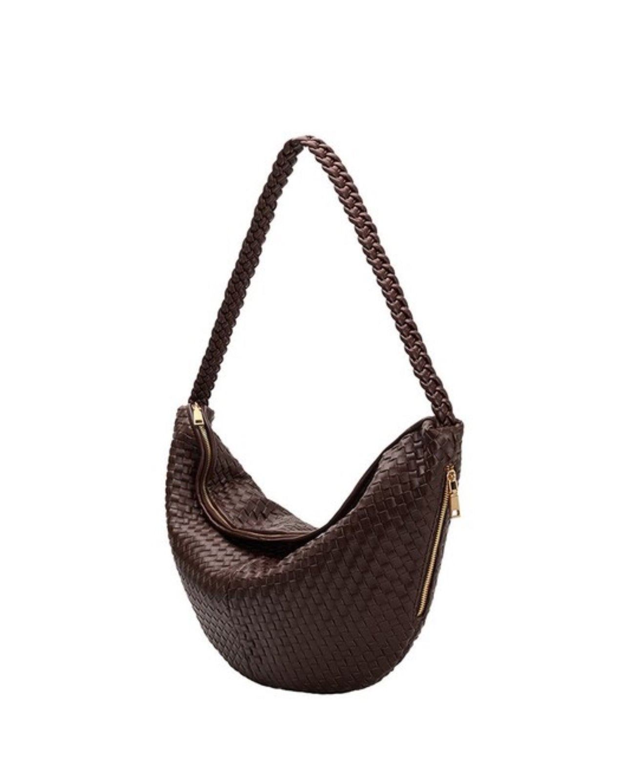 Espresso Woven Shoulder Bag