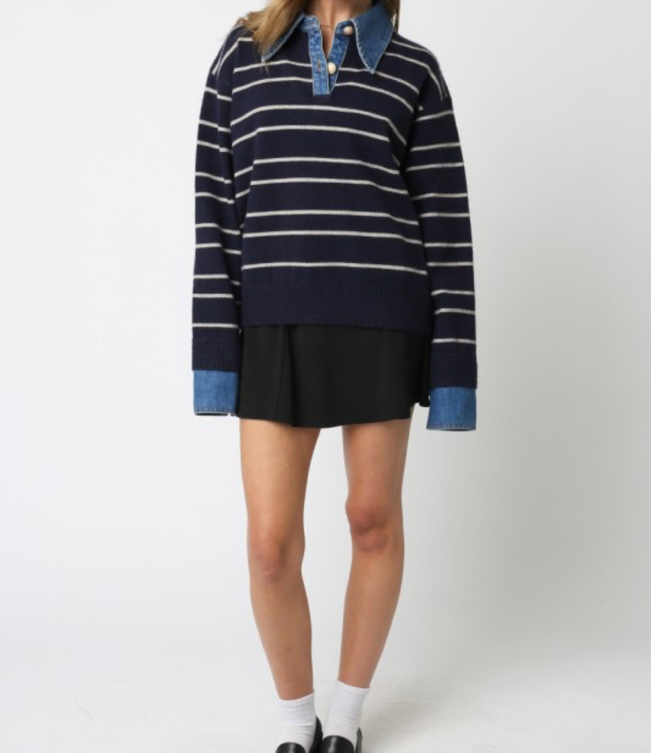 Stripe Denim Sweater