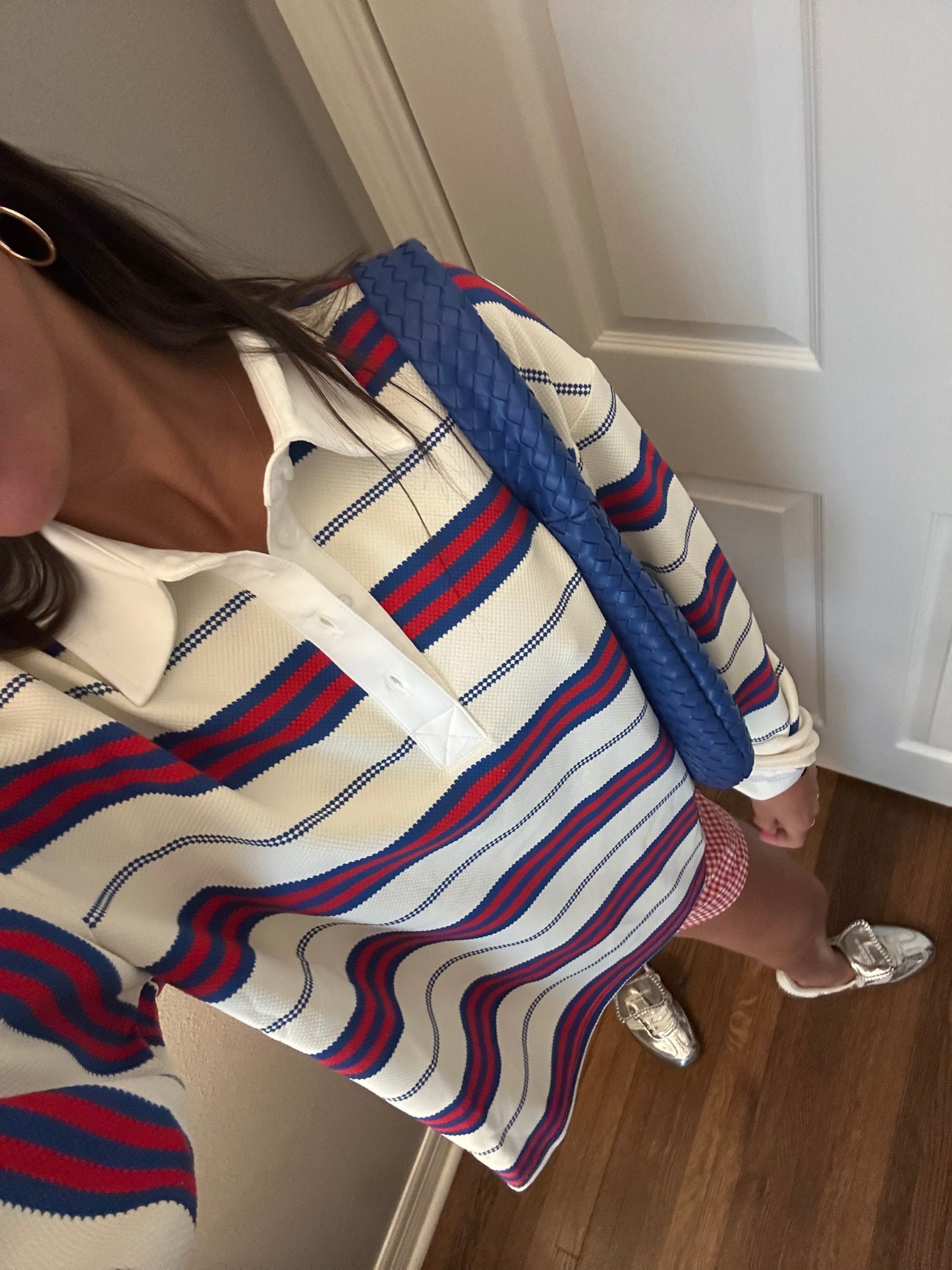 Blue & Red Striped Rugby Top