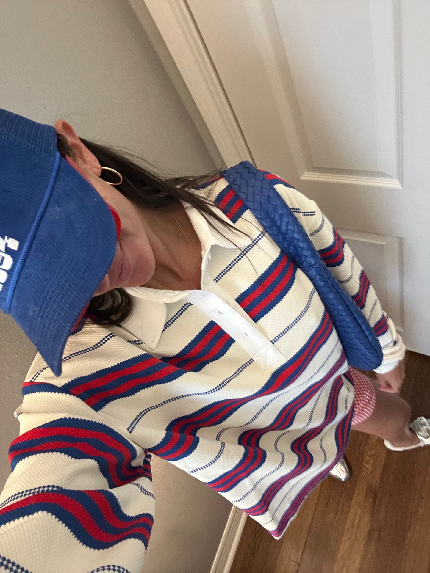 Blue & Red Striped Rugby Top