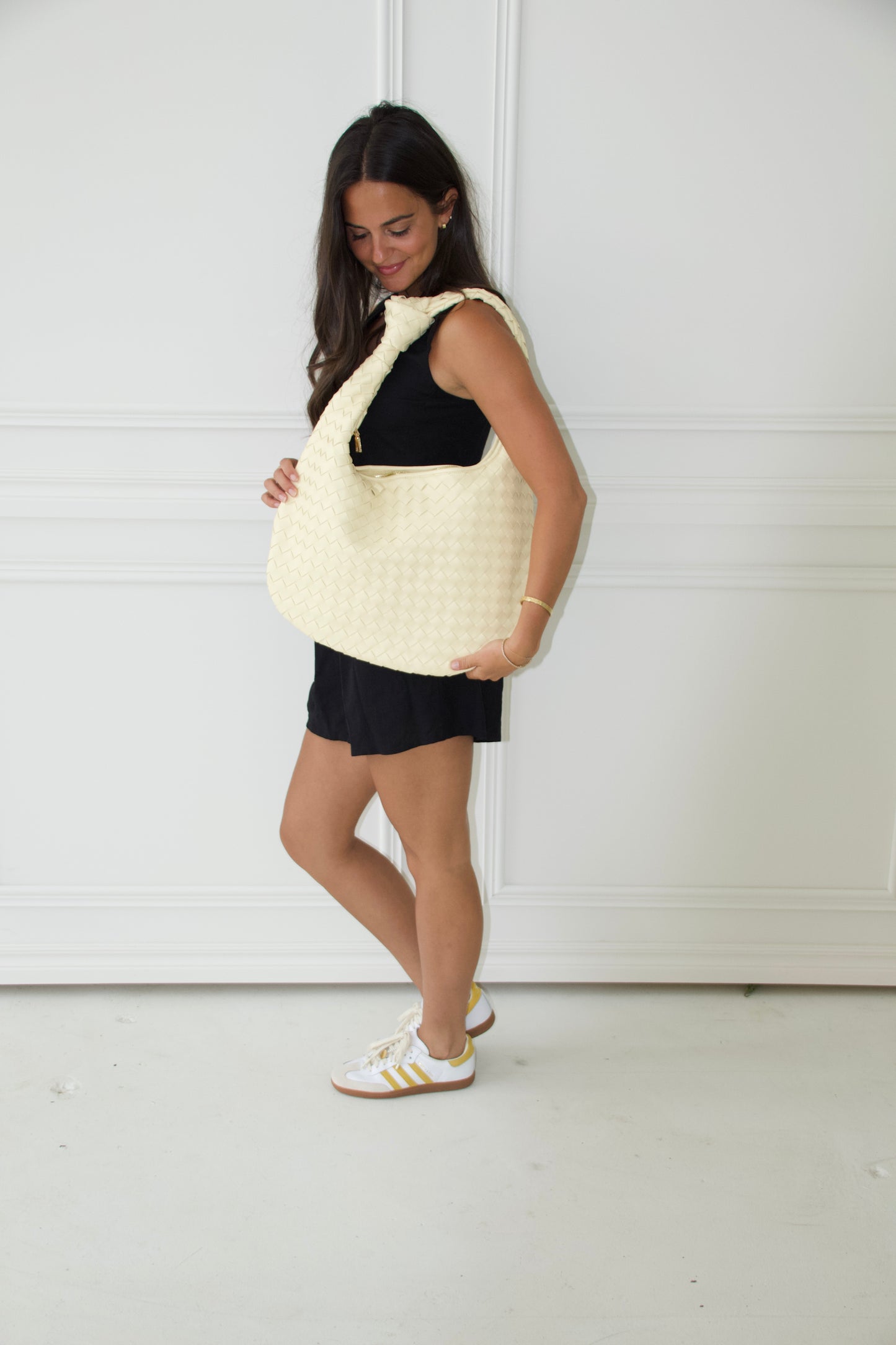 Butter Yellow Knot Woven Purse