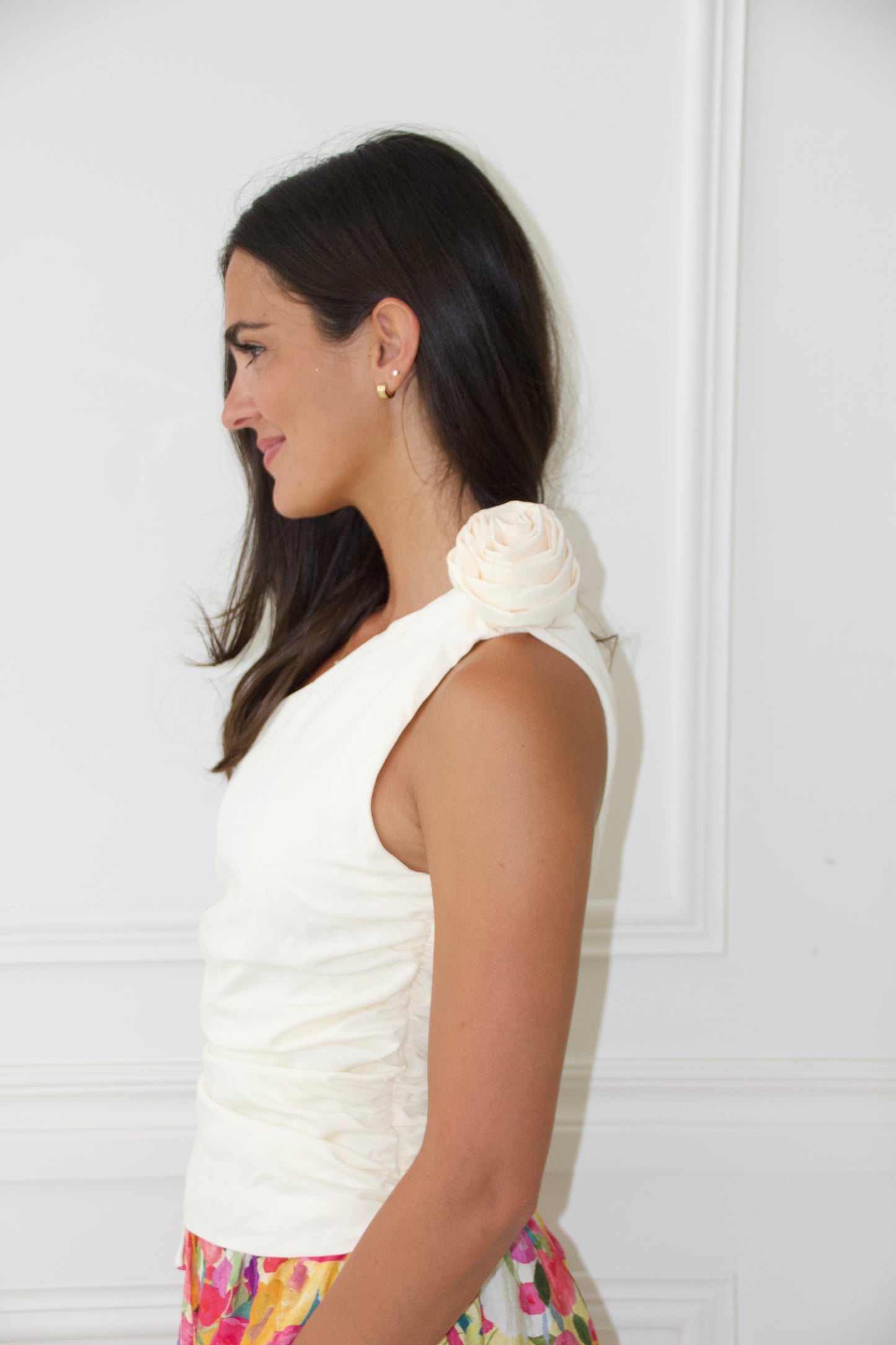 Rosette One Shoulder Top