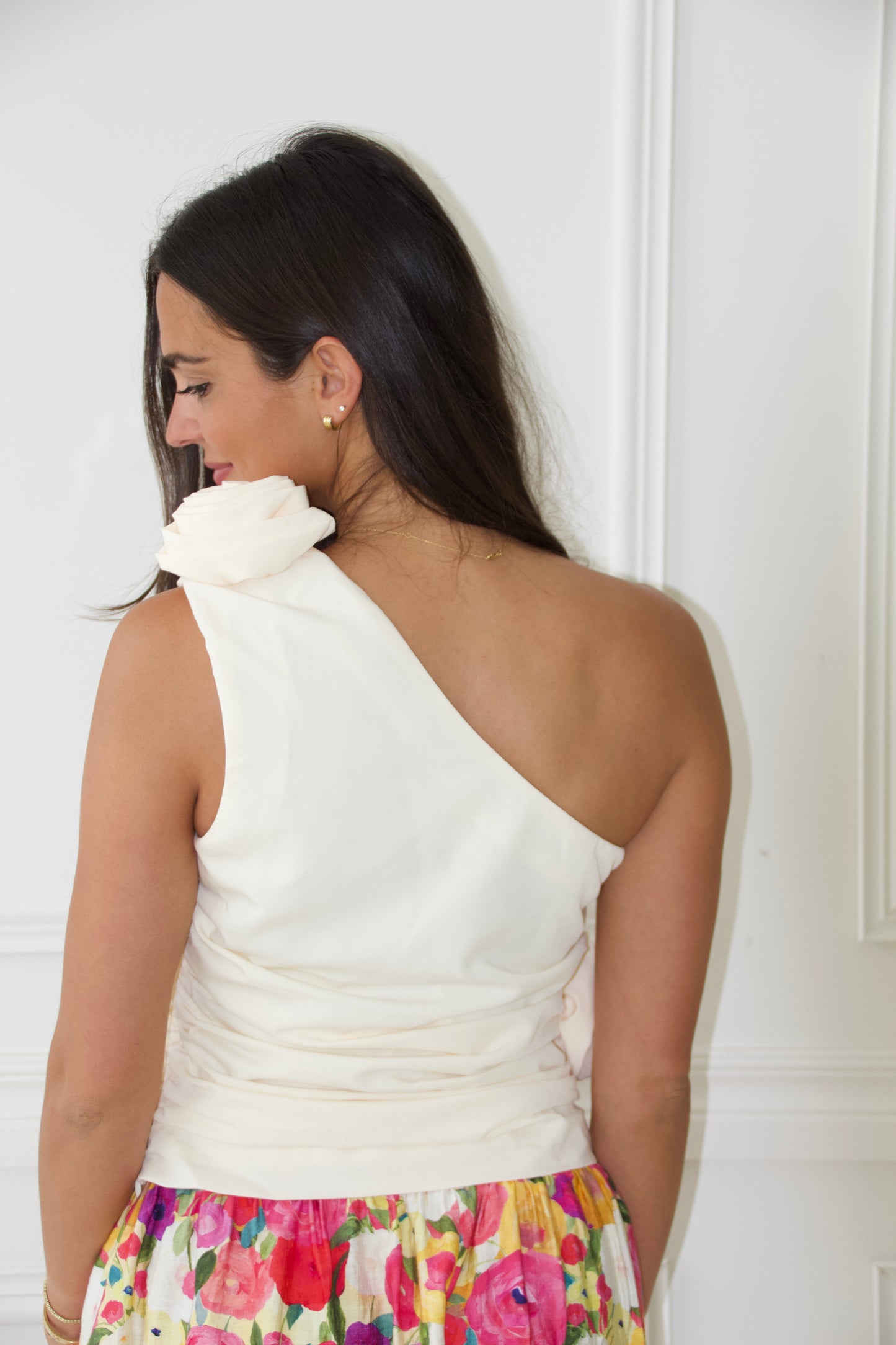Rosette One Shoulder Top