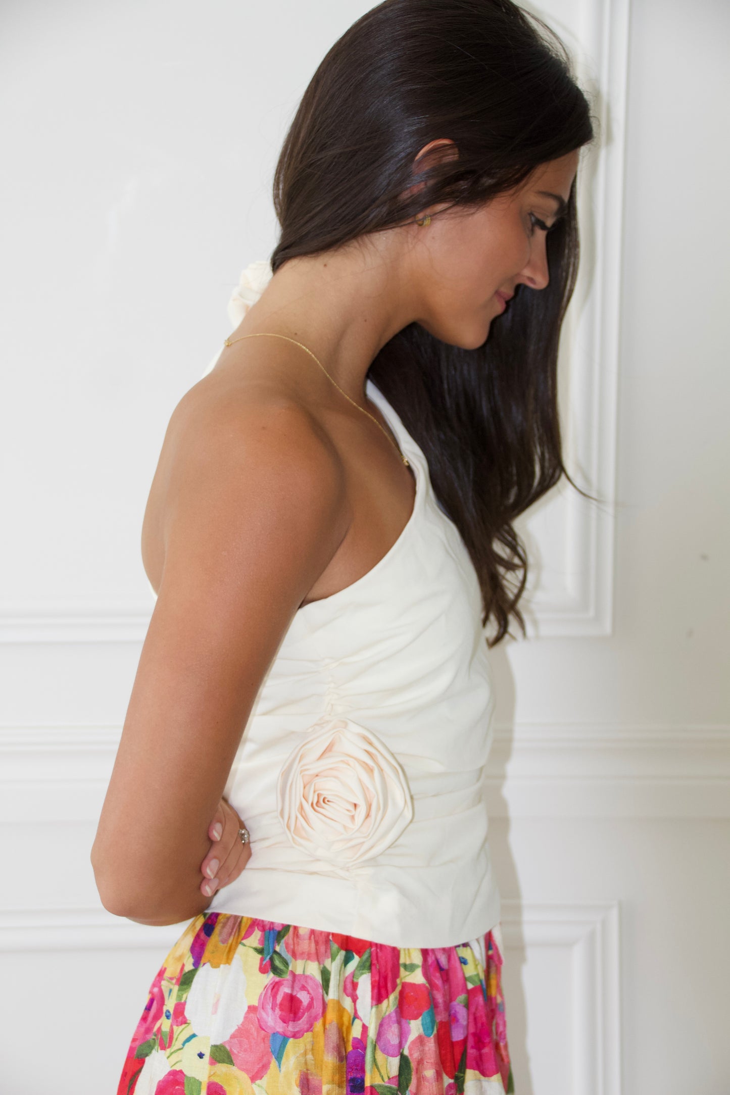 Rosette One Shoulder Top