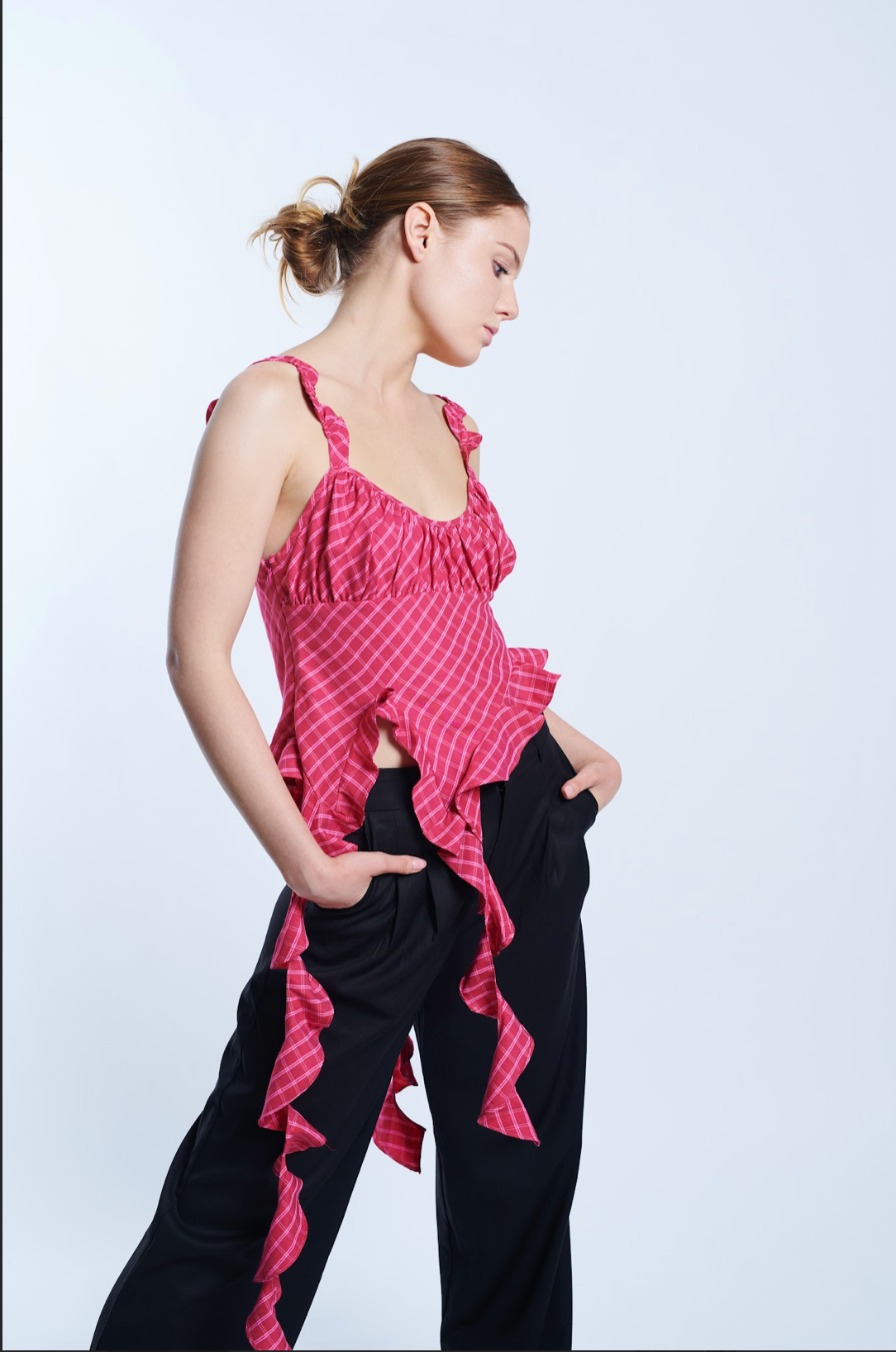 Jovi Plaid Wave Top