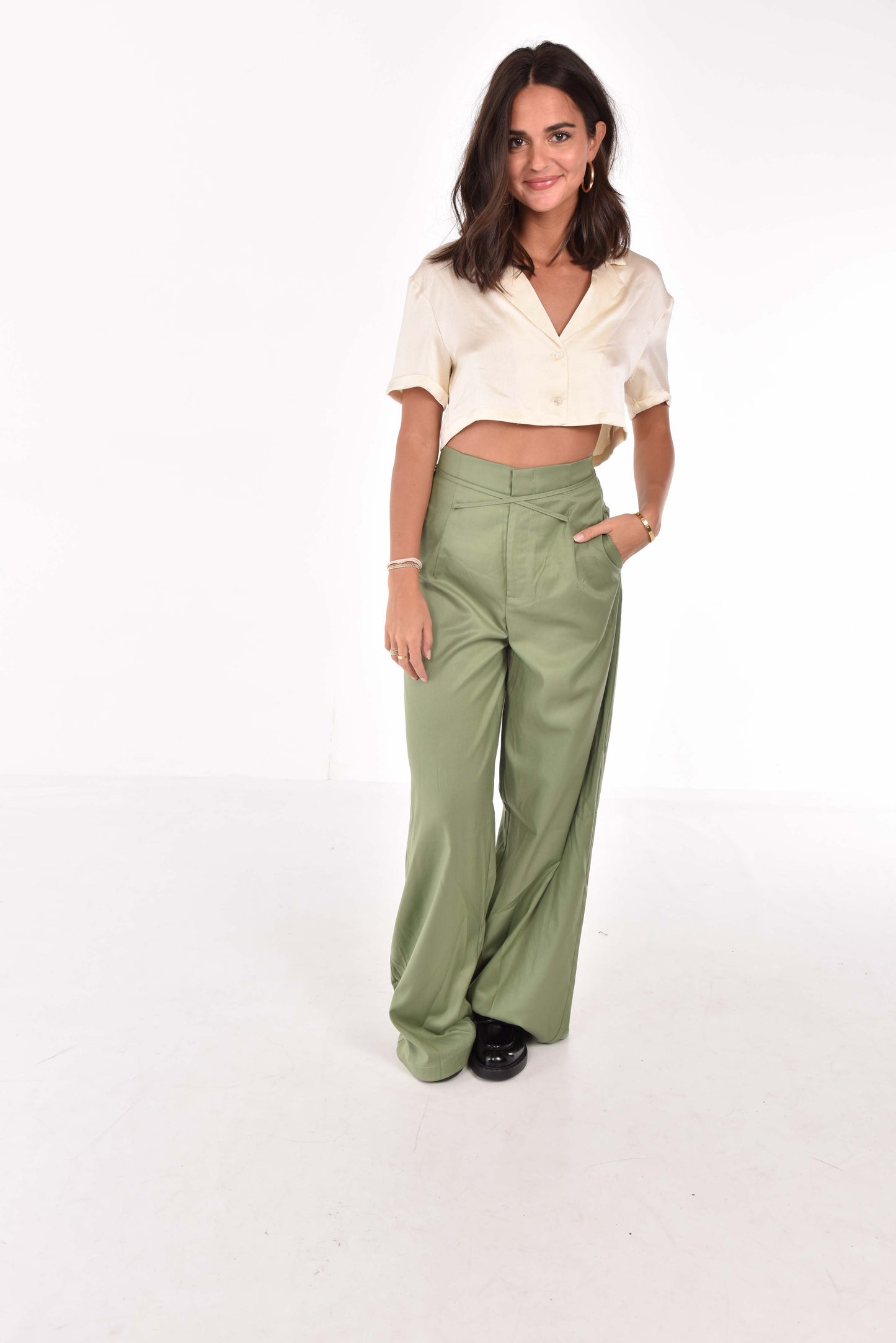 Olive Tie Pants