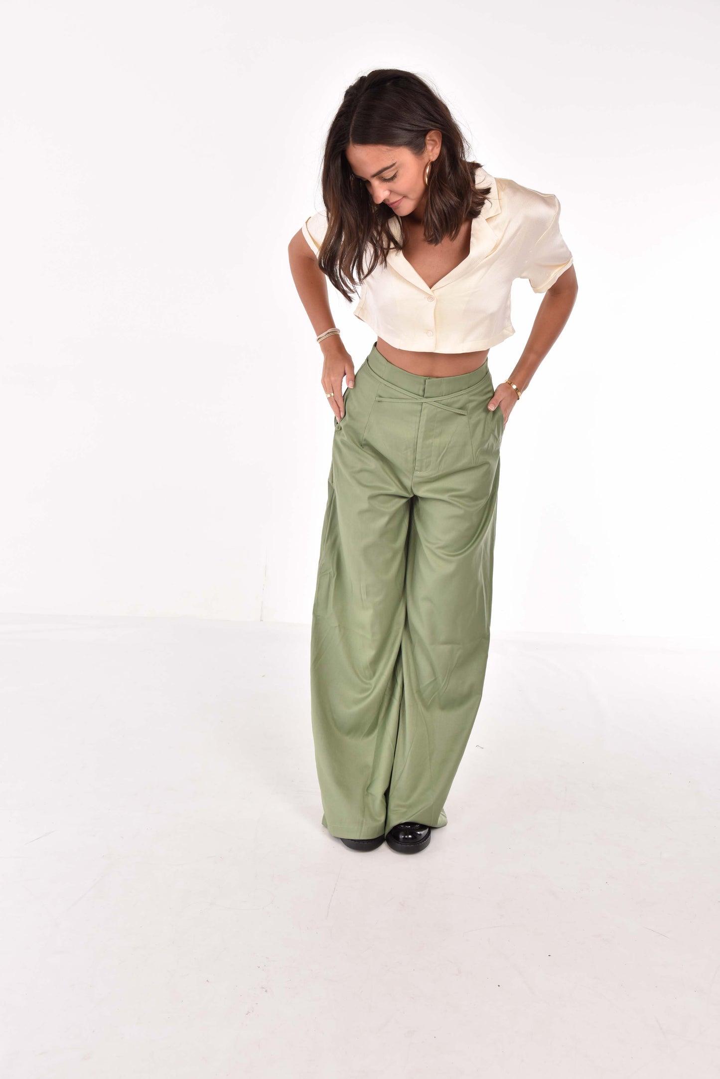 Olive Tie Pants