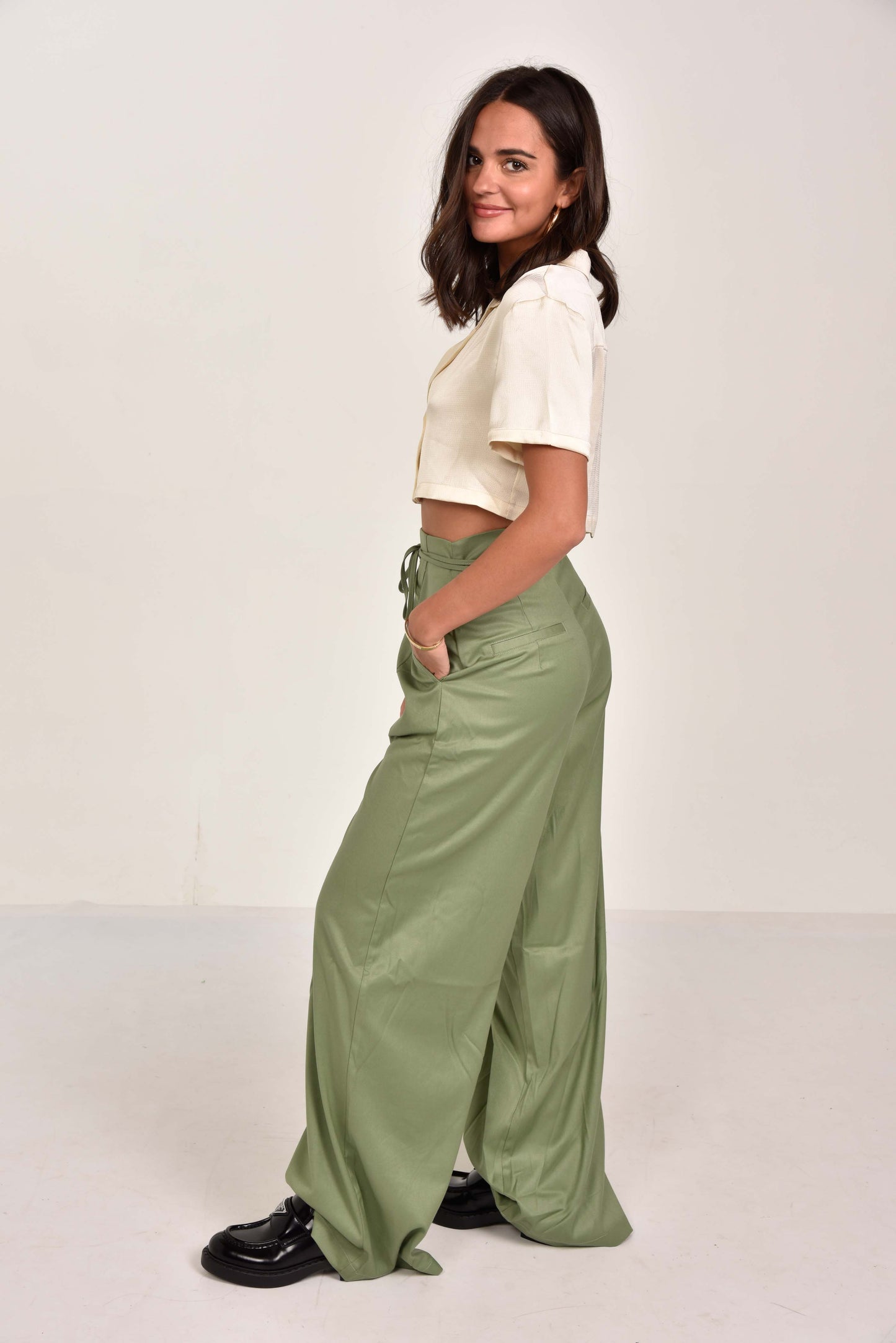 Olive Tie Pants