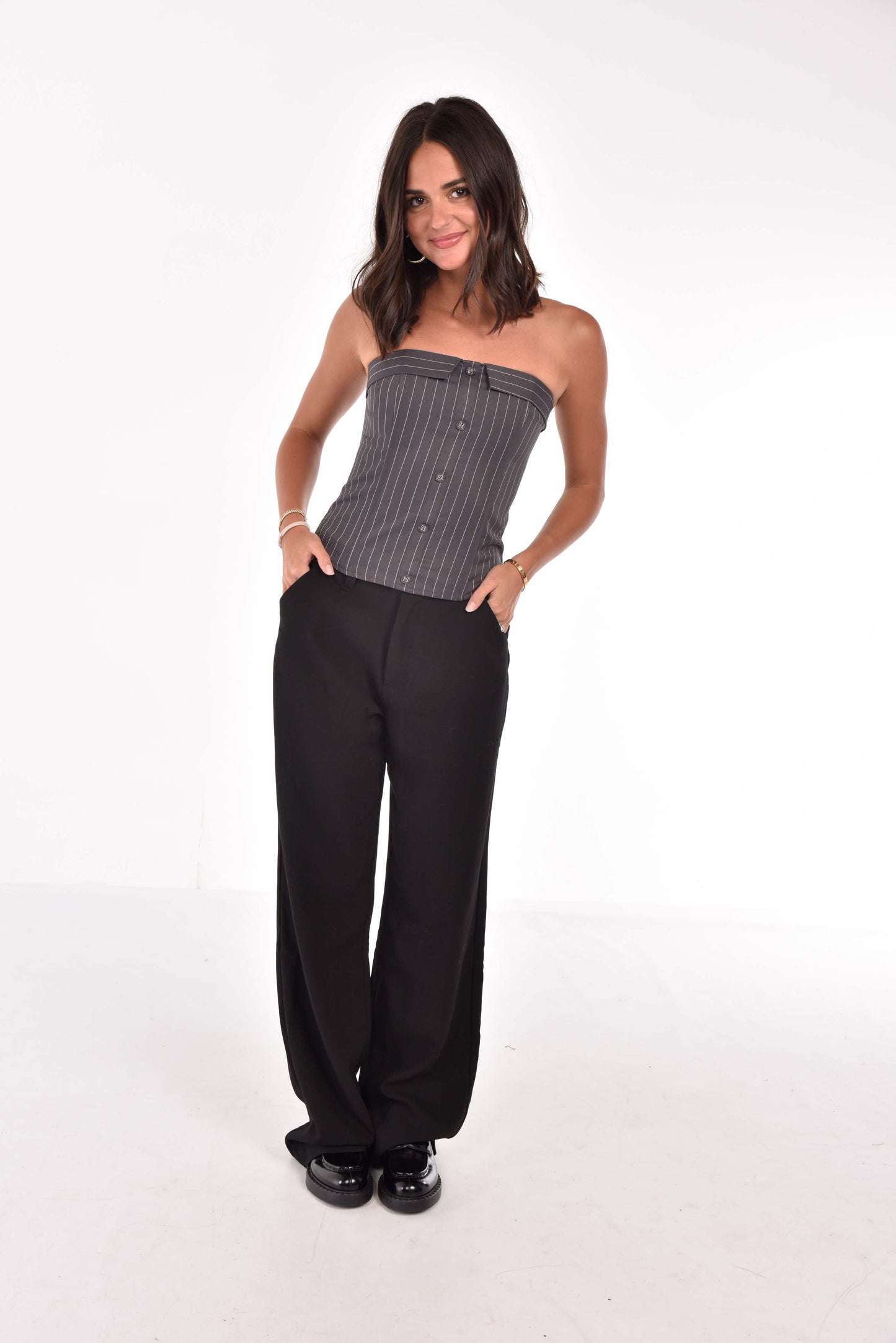 Pinstripe Corset Top