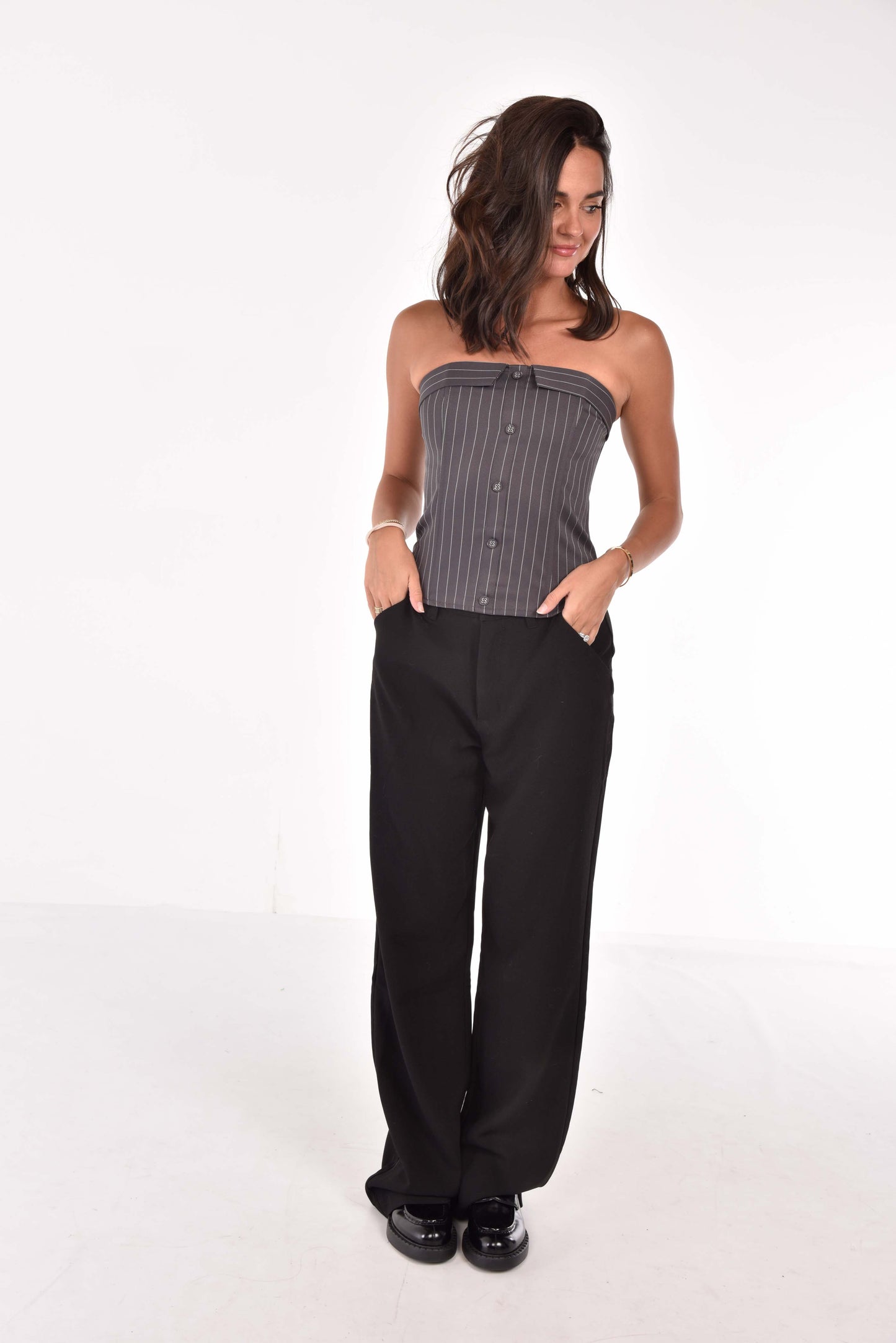 Pinstripe Corset Top