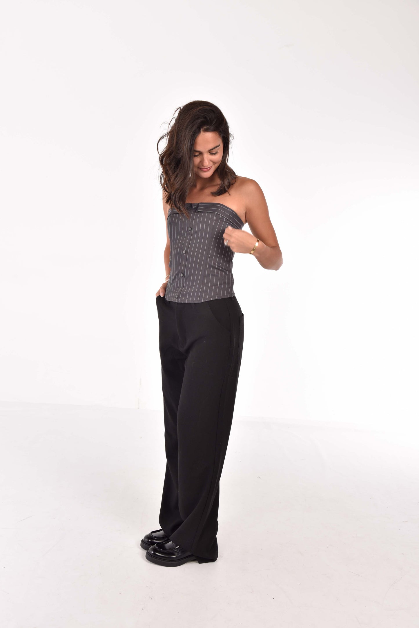 Pinstripe Corset Top