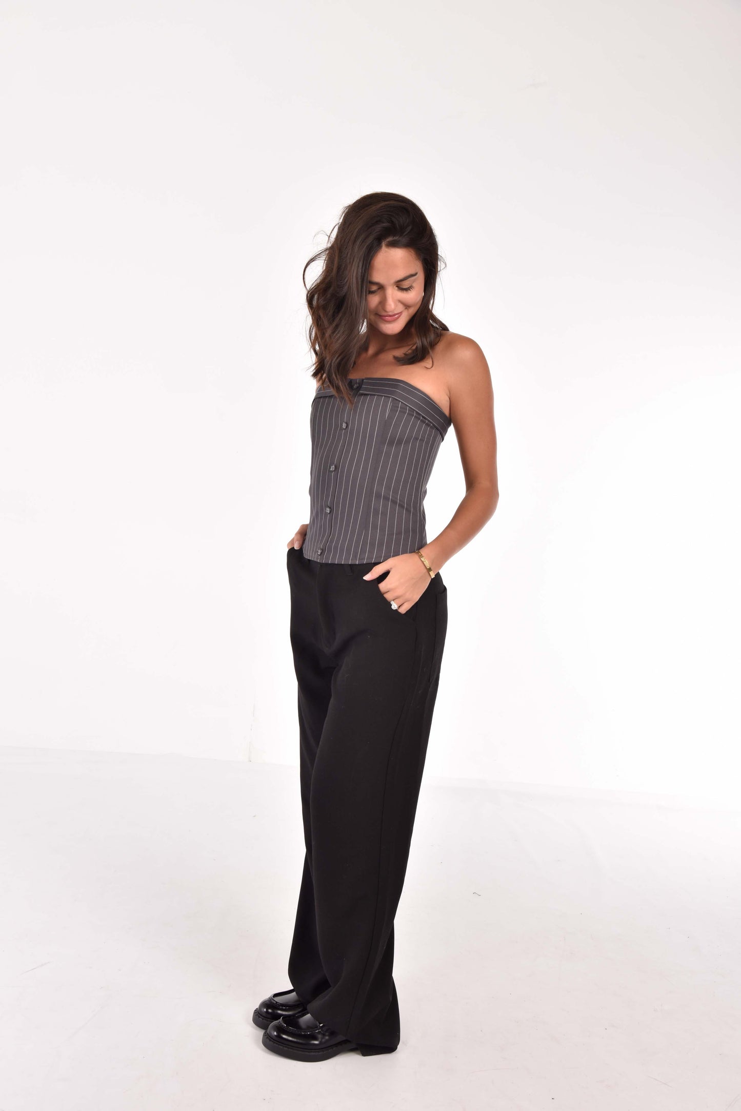 Pinstripe Corset Top