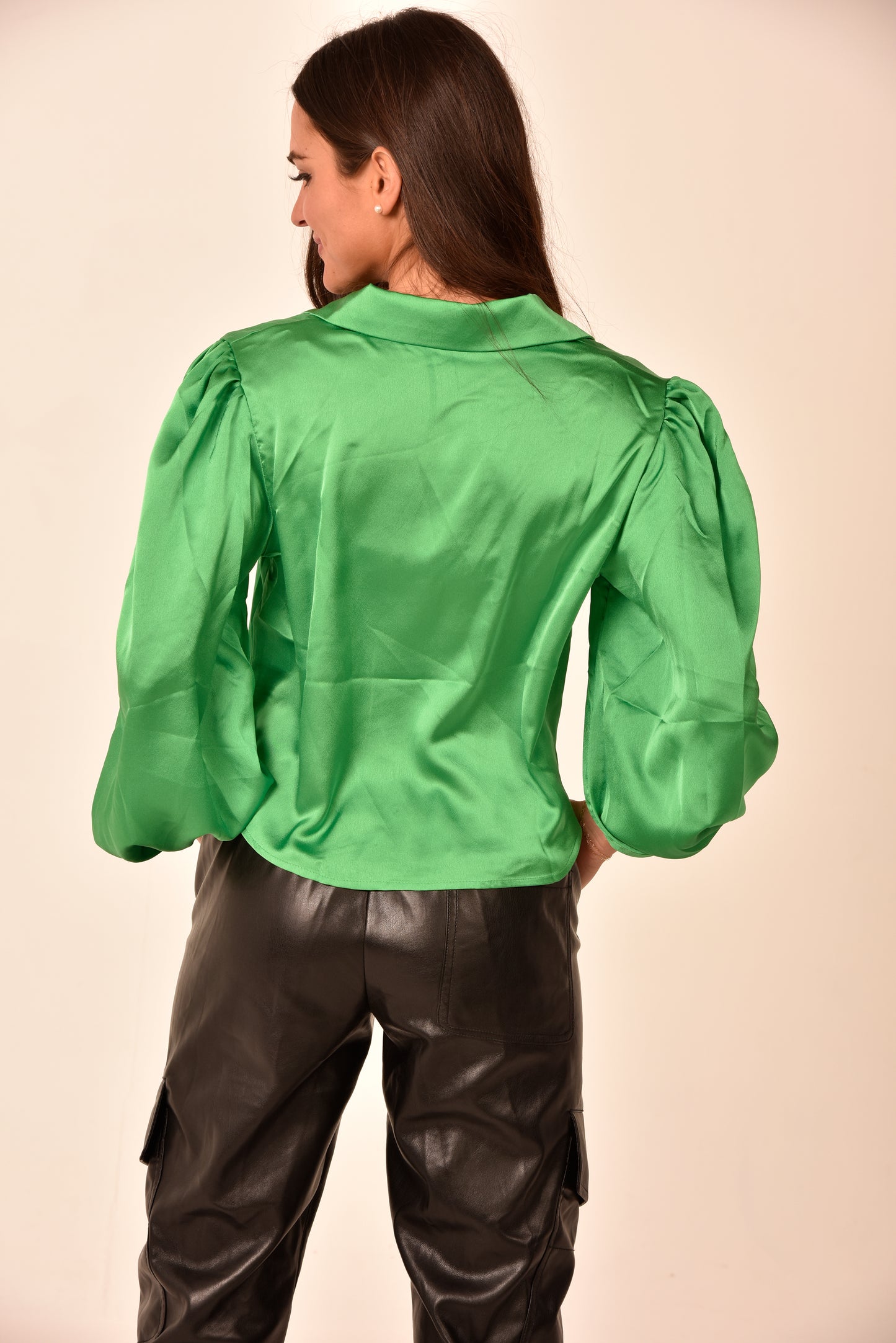 Kelly Green Silk Top