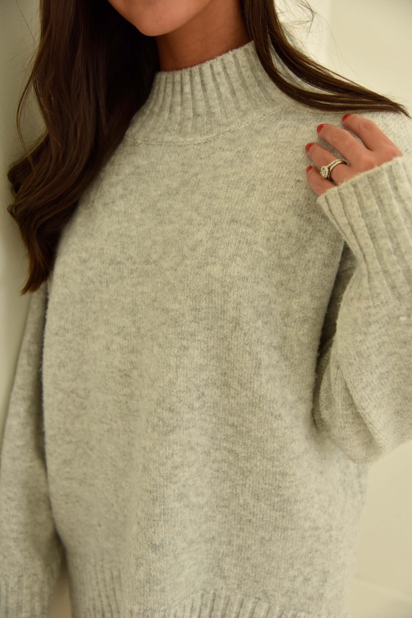 Heather Mock Neck Sweater