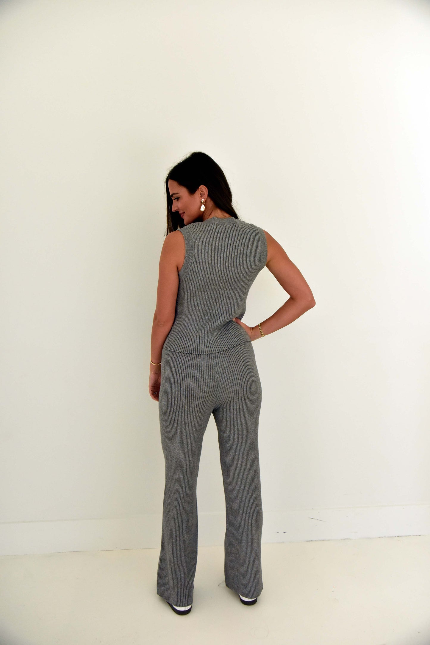 Ribbed Knitted Sweater Pants