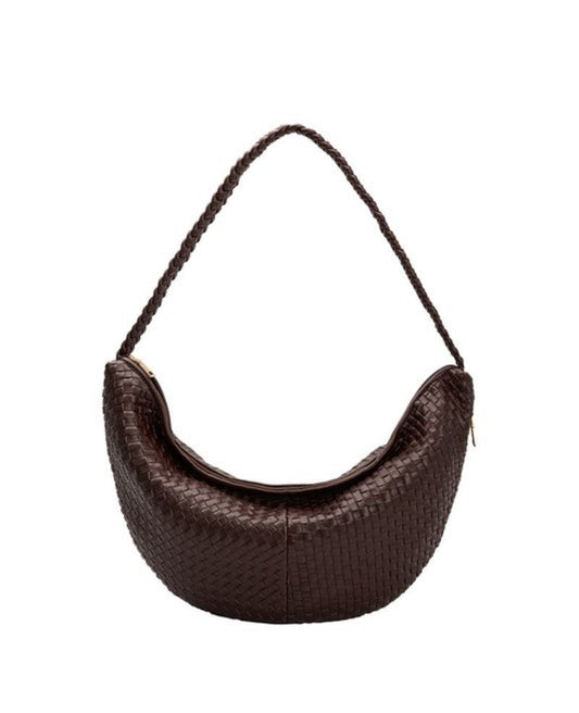 Espresso Woven Shoulder Bag