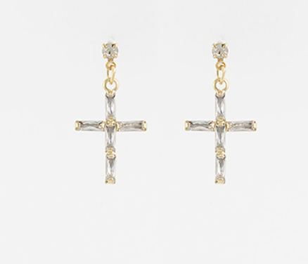 Pave Cross Earrings