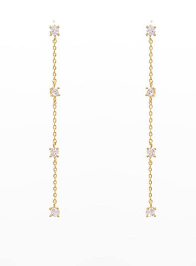 Diamond Gold Chain Earrings