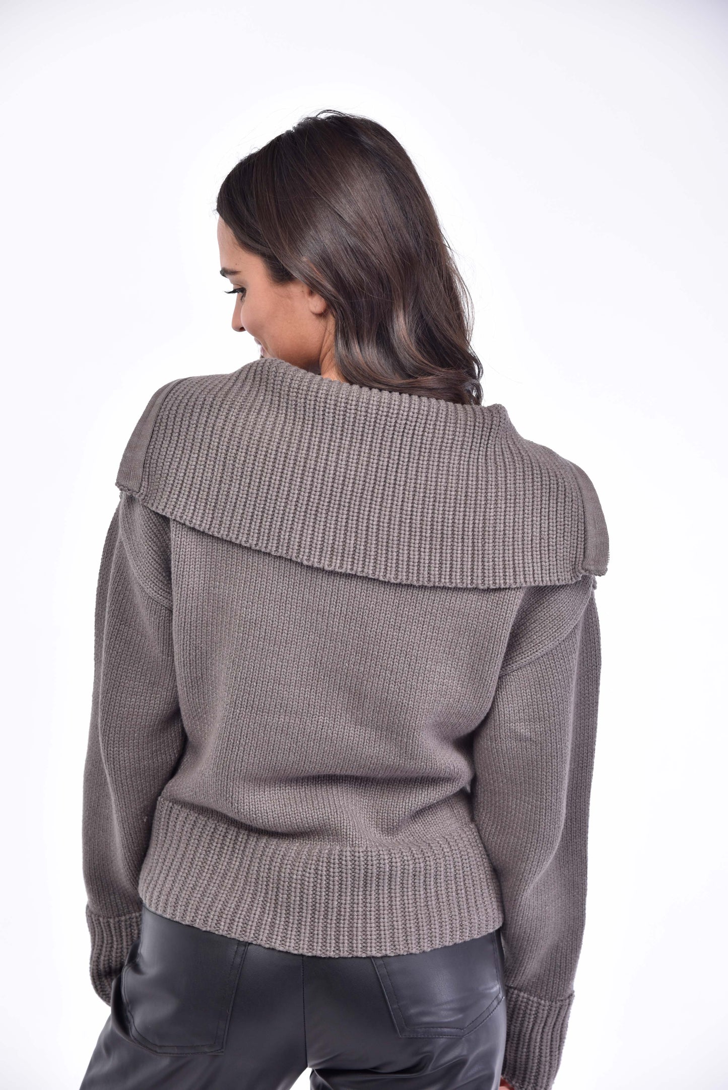 Charcoal Two Way Zip Sweater